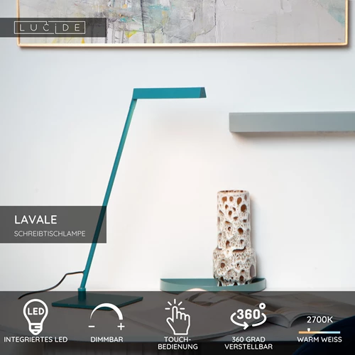 Lucide LAVALE - Schreibtischlampe - LED Dim. - 1x3W 2700K - Türkis - USP